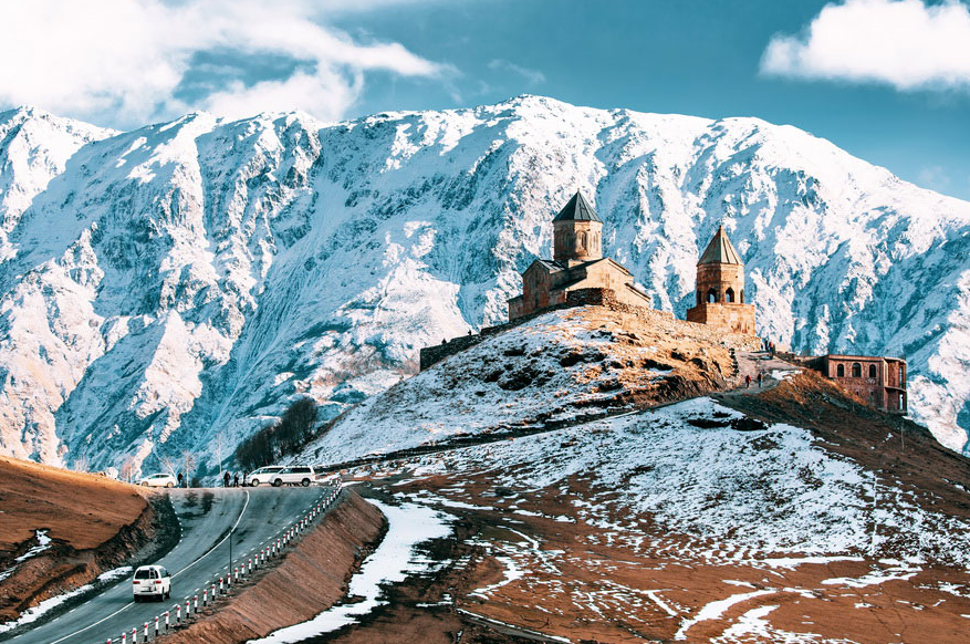 Gergeti Trinity Church, Stepantsminda, Kazbegi, Georgia